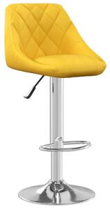 Barová stolička horčicovo-žltá zamatová