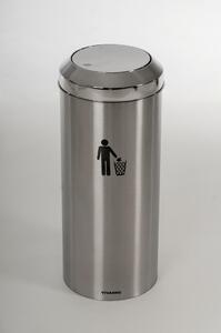 Eshop-kvetinace.sk Odpadkový kôš s výklopným vekom TUBE, výška 60 cm, nerez, strieborný, TUBE