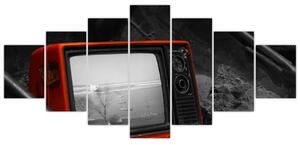 Obraz červené televízie (Obraz 210x100cm)