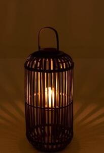 Šedá drevená lampáš so stojanom na sviečku Zephyrine S - Ø 32 * 67 cm