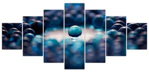 Obraz modré sklenené guľôčky (Obraz 210x100cm)
