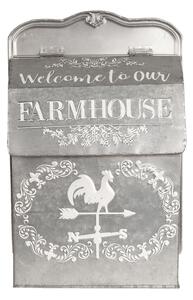 Šedá plechová poštová schránka Farmhouse - 26 * 16 * 37 cm