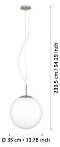 Eglo 63269 - Závesné svietidlo na lanku PIEDALE 1xE27/60W/230V priemer 35 cm matný chróm