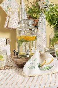 Béžový povlak na vankúš s motívom citrónov Lemons & Leafs- 40 * 40 cm