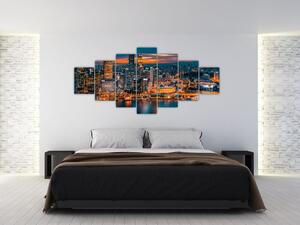 Obraz nočného mesta na stenu (Obraz 210x100cm)