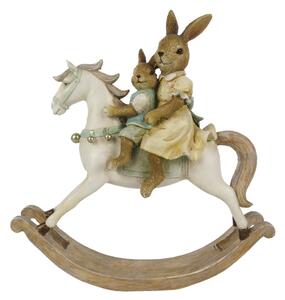Veľkonočné dekorácie králikov na hojdacom koníkovi - 19 * 5 * 20 cm