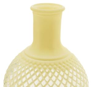 Clayre & Eef Žltá váza s patinou Agness - Ø 13 * 18 cm