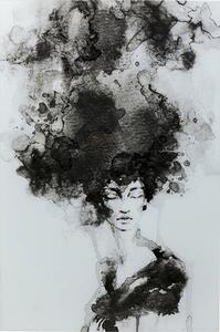 Smokey Hair sklenený obraz čierna/biela 100x150 cm