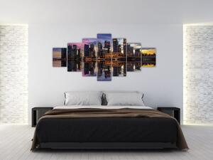 Obraz nočného mesta na stenu (Obraz 210x100cm)