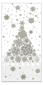 Krémovo -šedé papierové obrúsky Christmas tree - 40 * 40 cm (15ks)