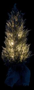Zasnežený vianočný stromček v jute sa svetielkami - Ø 20*60cm