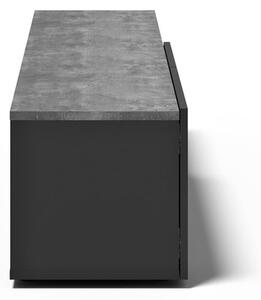 Čierny TV stolík v dekore betónu 180x38 cm Verone – TemaHome