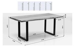 Symphony stôl akáciový tmavohnedý/ tmavá oceľ 160x80