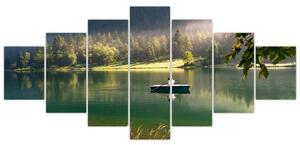 Obraz loďky na jazere (Obraz 210x100cm)