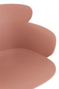 Plastová ružová stolička na kolieskach Eva - 56 * 53 * 81 cm