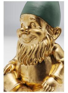 Zwerg dekoračná figurka zlatá/zelená 19cm