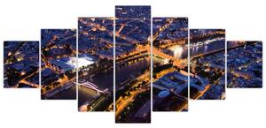 Obraz večerného mesta (Obraz 210x100cm)