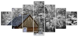 Chaloupka v zime, obrazy (Obraz 210x100cm)