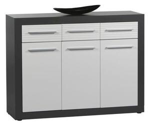 KOMODA, sivá, biela, 117/88/37 cm Xora - Komody