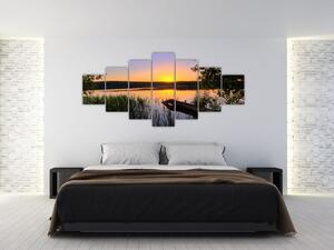 Obrázok jazera sa západom slnka (Obraz 210x100cm)