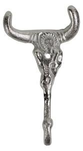 Strieborný nástenný háčik lebka býka - 9 * 3,5 * 16,5cm