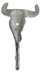 Strieborný nástenný háčik lebka býka - 9 * 3,5 * 16,5cm