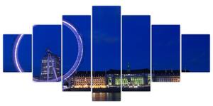 Nočné Londýnske oko - obrazy (Obraz 210x100cm)