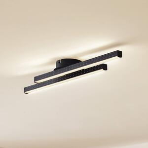 Lindby Aurendor LED stropné svietidlo 60 cm, Čierna, Obývacia izba / jedáleň, Hliník, Moderný, Stropné svetlo