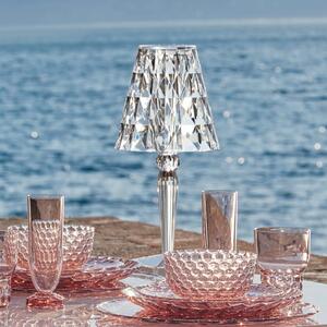 Kartell Big Battery stolná lampa IP54, priehľadná