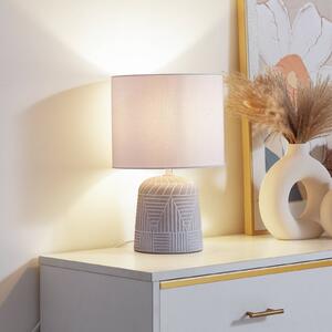 Stolná lampa Lindby Thalassia, biela, Ø 26 cm, keramika