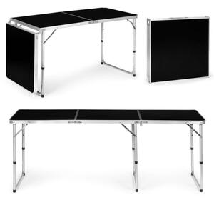 Skladací cateringový stôl 180 x 60 cm čierny 3-časťový