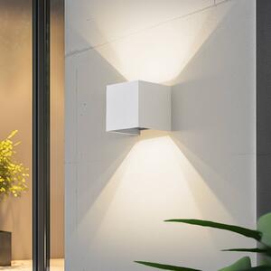 Lindby Smart LED vonkajšie nástenné svietidlo Dara, 10 cm, biela, CCT Tuya