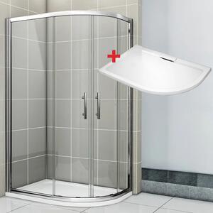 NATALI HARD 90x80 Clear Ľavý Sprchovací kút asymetrický