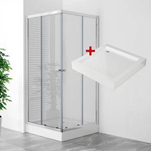 POINT Q 90 Clear LOR Štvorcový sprchovací kút s akrylátovou vaničkou