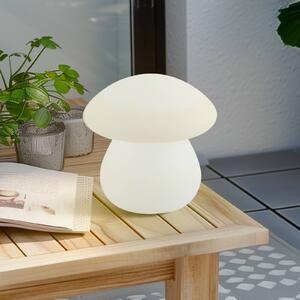 Lindby LED dobíjacia vonkajšia stolová lampa Vernate, RGBW, biela