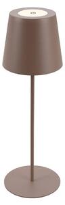 Nabíjateľná stolová lampa LED 7508012, hnedá, 2 700 K IP44 dotykový stmievač