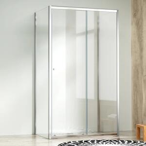 NICOL COMBI II Chróm 80x100x80 Číre Sprchovací kút s posuvnými dverami