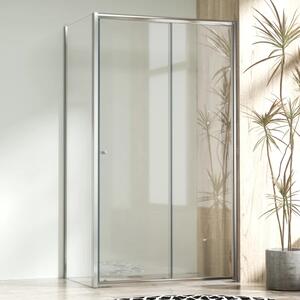 NICOL COMBI Chróm 100x80 číre Sprchovací kút s posuvnými dverami