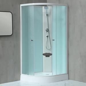 MILD AS-Pravý 100x80 WHITE Sprchový box asymetrický s akrylátovou vaničkou a sedátkom