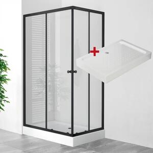POINT BLACK LOR 100x80 Clear Obdĺžnikový sprchovací kút s akrylátovou vaničkou