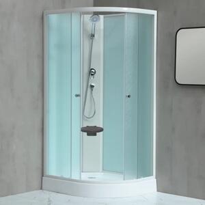 MILD AS-Ľavý 100x80 WHITE Sprchový box asymetrický s akrylátovou vaničkou a sedátkom