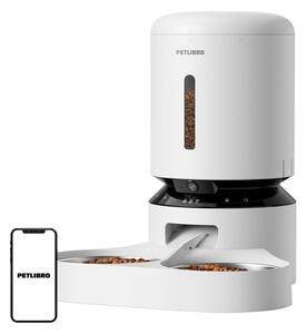 Dávkovač krmiva Petlibro Granary s dvojitou miskou, 5 l (biely)