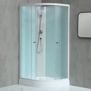 MILD AS-Ľavý 100x80 WHITE Sprchový box asymetrický s nízkou akrylátovou vaničkou