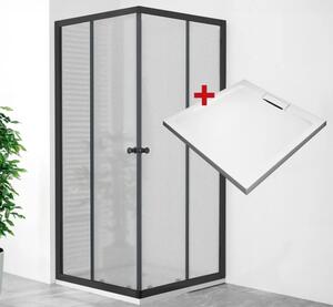 POINT BLACK HARD 80x80 Grape Štvorcový sprchovací kút s mramorovou vaničkou
