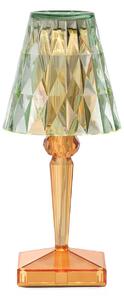 Kartell LED stolová lampa na batérie Batéria, 30 cm, zelená/oranžová, IP54