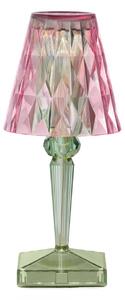 Kartell LED stolová lampa na batérie Batéria, 30 cm, ružová/zelená, IP54