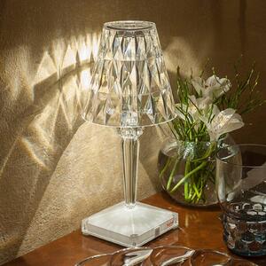 Kartell LED stolová lampa na batérie Batéria, 26 cm, priehľadná, IP54