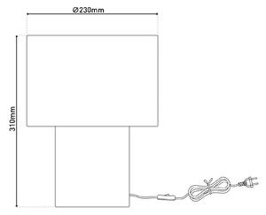 Stolná lampa Fluffy, ružová, výška 31 cm textilná E27 valcová