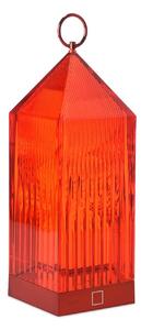 Kartell LED dobíjacia stolová lampa Lantern, červená, recyklovaná, IP54