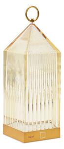 Kartell LED dobíjacia stolová lampa Lantern, jantárová, recyklovaná, IP54